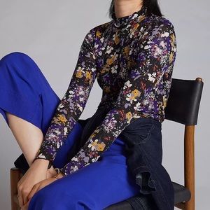 NWOT Anthropologie Daily Practice Sheer Turtleneck Top size small